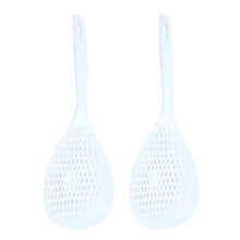 Écumoire en plastique avec manche, pelle à égoutter pour la cuisine, blanche