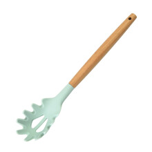 Cuillère à pâtes de qualité alimentaire, sans BPA, cuillère passoire à pâtes, fourchette à pâtes en silicone, verte