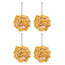 Lot de 4 boules de bain en filet Ă bulles motif lotus, boules de bain en forme de fleur, jolies serviettes de bain en forme de fleur - Orange