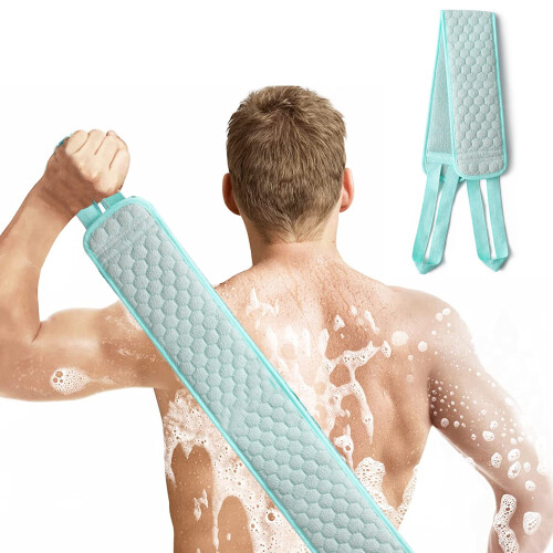 Serviette de bain à double usage, à dos simple et épais, à dos long, verte