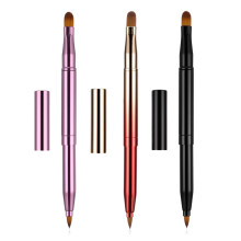 Lot de 3 pinceaux à lèvres rétractables à double extrémité, applicateurs de maquillage pour rouge à lèvres - Style 4
