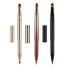 Lot de 3 pinceaux à lèvres rétractables à double extrémité, applicateurs de maquillage pour rouge à lèvres - Style 3