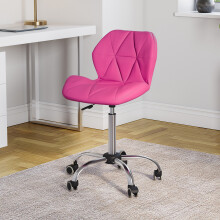 (Pink) Geo Ergonomic Faux Leather Office Chair UKFR