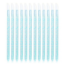 Lot de 100 pinceaux à lèvres jetables en cristal pailleté, applicateurs de gloss, outil de maquillage pour rouge à lèvres - Bleu