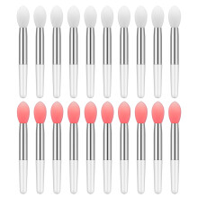 Lot de 20 pinceaux à lèvres en silicone pour rouges à lèvres, gloss, baumes à lèvres et autres produits de maquillage crème - Style 1