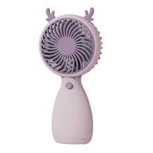 Ventilateur portable, design mignon, petit ventilateur de bureau personnel rapide, ventilateur de maquillage léger et rechargeable par USB - Rose