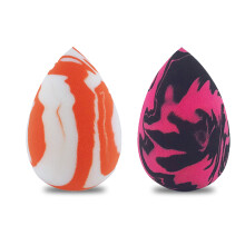 Lot de 2 éponges de maquillage en marbre, douces et pratiques, pour fond de teint et anti-cernes, style 2