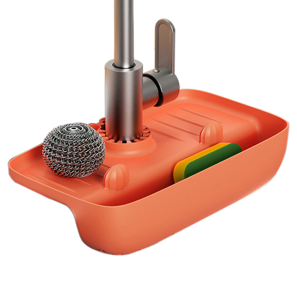 Tapis anti-éclaboussures pour robinet, tapis récupérateur d'eau, tapis d'évier plus long pour cuisine et salle de bain - Orange