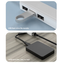 Adaptateur pour ordinateur portable Type-C vers RJ45, station d'accueil 4 ports 4 en 1 (type C blanc)