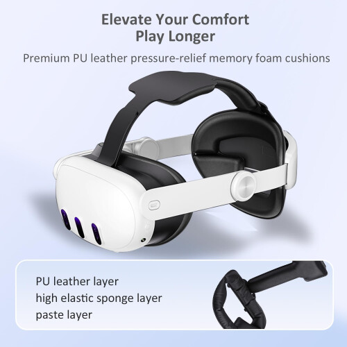 Bandeau VR réglable et confortable, accessoires VR pour Meta Quest 3 1