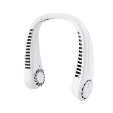 Ventilateur de cou USB portable sans feuilles, ventilateur de cou suspendu, refroidissement paresseux, blanc
