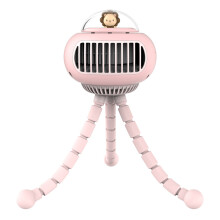 Ventilateur sans pales pour poussette, ventilateur portable, petit ventilateur sans pales alimenté par batterie 3600 mAh - Rose