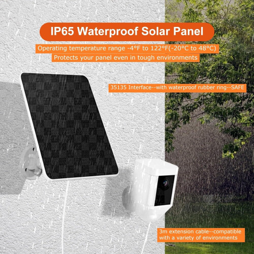 Kit de chargeur solaire 20 W IP65 pour caméra Ring Spotlight/Ring Stick Up 2