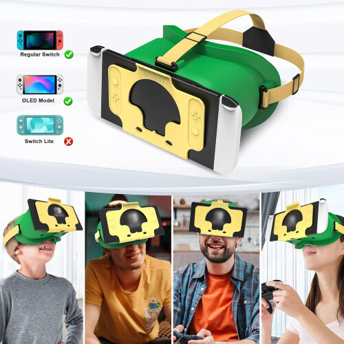 Casque de jeu avec emplacement sécurisé pour Nintendo Switch OLED (jaune-vert) 1