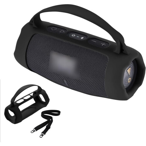 Coque en silicone antichoc pour enceinte Wi-Fi JBL Charge 5 (noire)