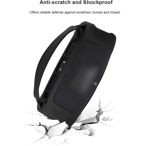 Coque en silicone antichoc pour enceinte Wi-Fi JBL Charge 5 (noire) 1