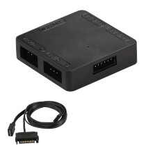 Convertisseur RVB 12 V vers 5 V avec câble d'alimentation SATA et ventilateur de châssis pour RVB 3 broches