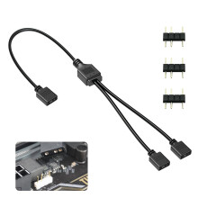 Répartiteur de ventilateur de châssis ARGB 30 cm 1 vers 2/3/4 pour ventilateurs de bande lumineuse PC (noir 1 vers 2)