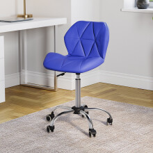 (Blue) Geo Ergonomic Faux Leather Office Chair UKFR