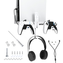 Wandmontiertes Ausstellungsregal, platzsparendes schwebendes Regal für PS-Spielekonsole/Headset (weiß)