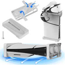 Horizontaler vertikaler Ständer für PS5 Slim Disc&Digital Edition-Konsole (Weiß)