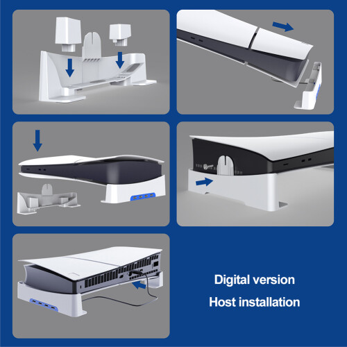 Für PS5 Slim Base Stand mit 4-Port USB2.0 Hub Stabiler horizontaler Halter 2