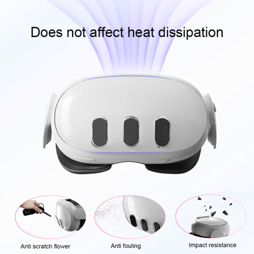 10-in-1-Abdeckung, transparente PC-VR-Shell-Abdeckung, Controller-Abdeckung für Meta Quest 3 (weiß) 2