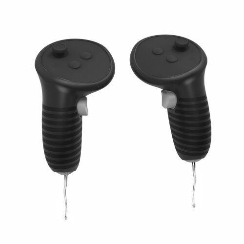 2 Paar Silikon-Controller-Griffabdeckungen gegen Herunterfallen für Meta Quest 3 (Schwarz) 1