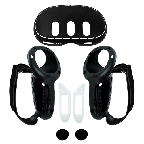 10-in-1-Silikonhülle, VR-Shell-Abdeckung, Controller-Abdeckung für Meta Quest 3 (Schwarz) 1
