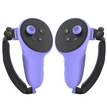 1 Paar rutschfeste Silikon-Controller-Griffabdeckungen für Meta Quest 3 VR (lila)