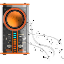 Transparenter Mecha USB Wireless TWS-Lautsprecher Bluetooth-kompatibel 5.0 (Orange A)