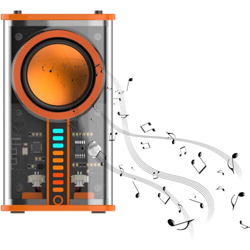 Transparenter Mecha USB Wireless TWS-Lautsprecher Bluetooth-kompatibel 5.0 (Orange A)