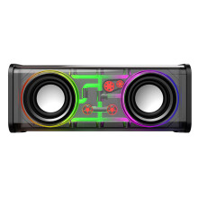 Transparente Mecha-Lautsprecher Bluetooth-kompatibel 5.0 1800 mAh für Party (Schwarz)