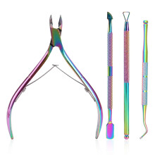 Nagelhautschneider mit Nagelhautschieber, Nagelhautentferner und dreieckigem Nagelhautschieber, Nagelpicker, Stil 2