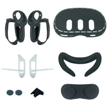 Funda de silicona 10 en 1 para control de realidad virtual Meta Quest 3 (negra)
