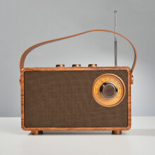 Altavoz de radio retro, receptor de radio FM portátil inalámbrico para el hogar, viajes al aire libre