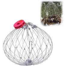 Jaula de red de pesca con apertura y cierre automáticos, accesorios de pesca de alambre de acero para exteriores
