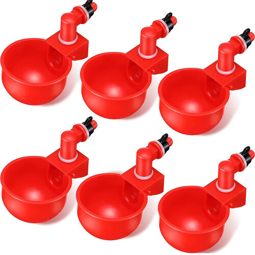 6 comederos automáticos para pollos y ganado (rojos)