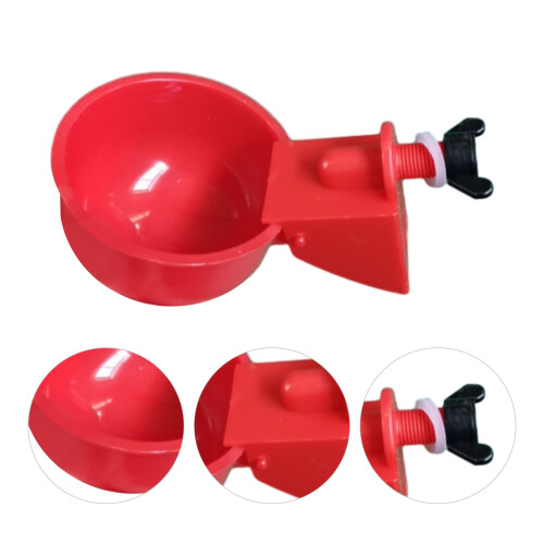 6 comederos automáticos para pollos y ganado (rojos) 2