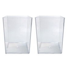 Estuche para brochas de maquillaje y lápiz labial, caja de almacenamiento de escritorio cuadrada transparente.