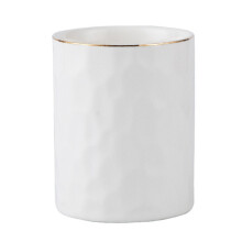 Porta brochas de maquillaje, soporte de cerámica para bolígrafos, organizador de vasos y lápices, color blanco