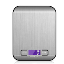 Báscula de cocina recargable, digital, con gramos y onzas, para bajar de peso, hornear y cocinar. Pantalla LCD, acero inoxidable, 5 kg/1 g.