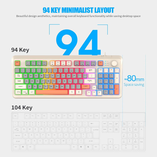 Tastiera da gioco K82 94 tasti con mouse e tastiera cablata per PC portatile (set Bee) 2