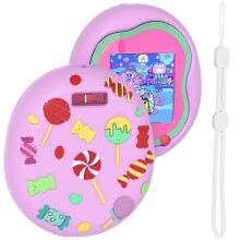 Custodia protettiva in silicone impermeabile per Tamagotchi Uni (viola senza pellicola in TPU)
