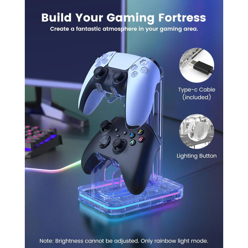 Supporto per gamepad RGB, supporto antigraffio per scrivania, supporto per controller di gioco per PS5 Xbox 2