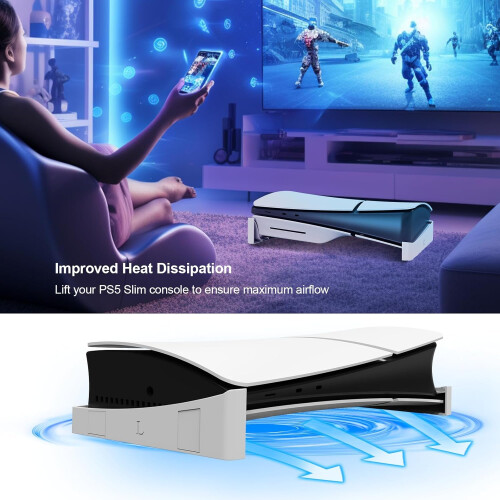 Supporto orizzontale salvaspazio per console PS5 Slim (bianco) 2