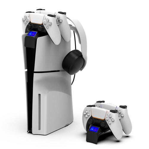 Per PS5 Slim Dock di ricarica per doppio controller con luce LED per Playstation 5 Slim
