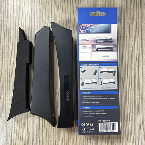 Supporto da tavolo per console di gioco con supporto orizzontale per PS5 Slim (nero) 2