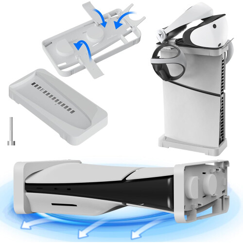 Supporto orizzontale e verticale per console PS5 Slim Disc&Digital Edition (bianco)