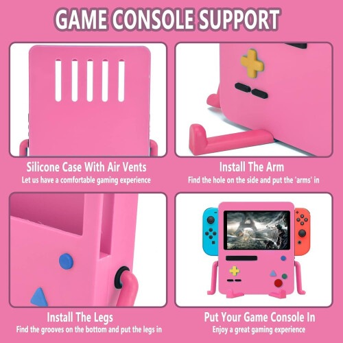 Supporto per console di gioco per base di ricarica Switch (rosa) 2